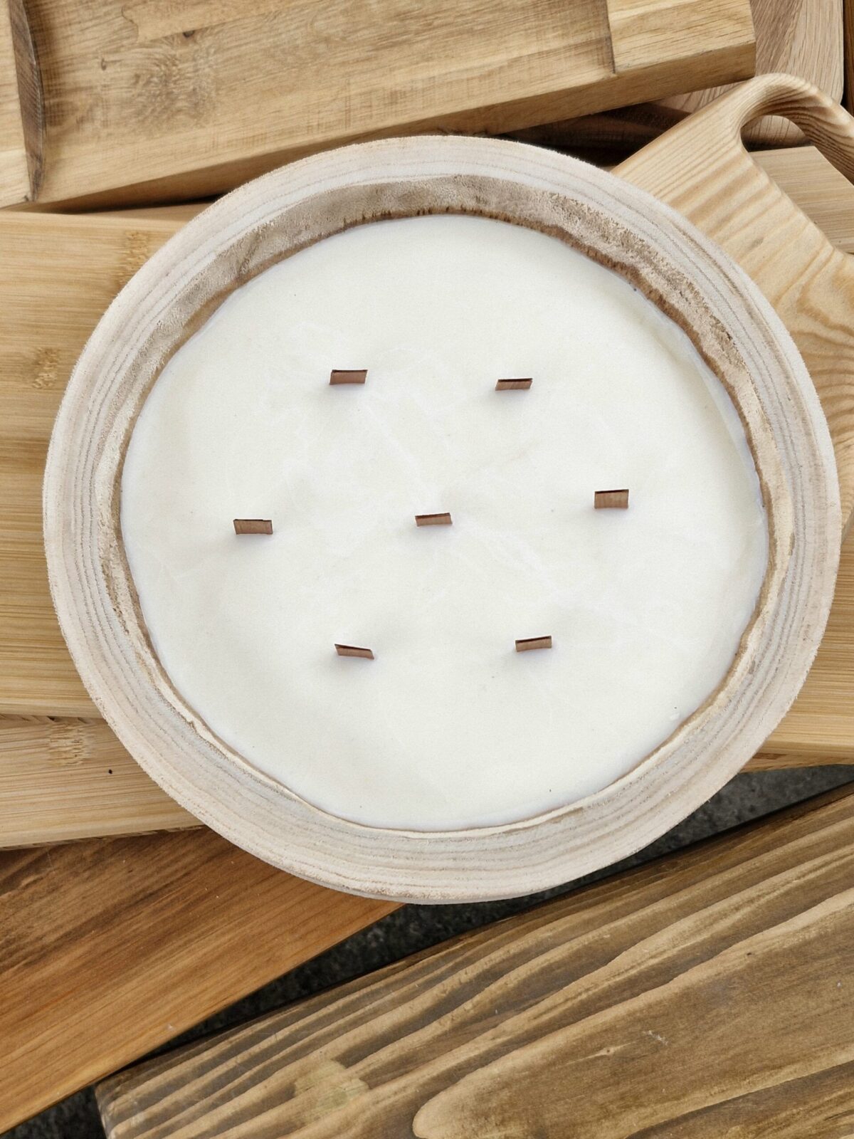 Vela de cera de soja hecha con madera
