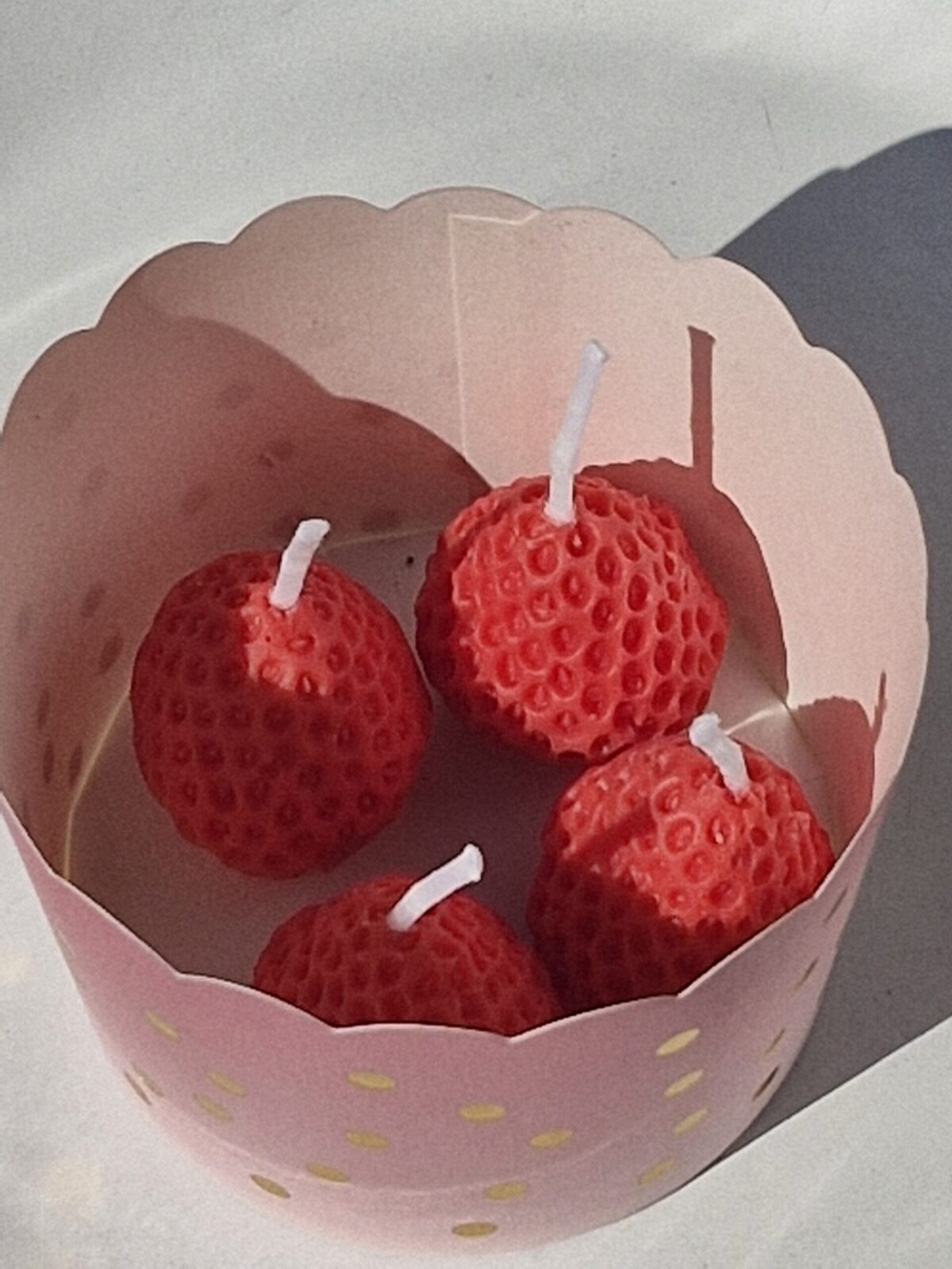 Pack 4 Velas Fresa · Colección Frutas - Imagen 3